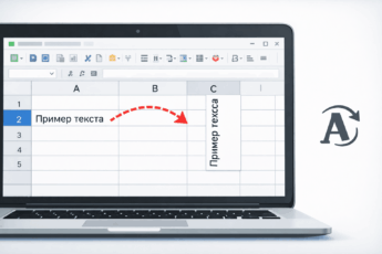 Инструмент поворота текста в ячейках таблицы LibreOffice Calc.