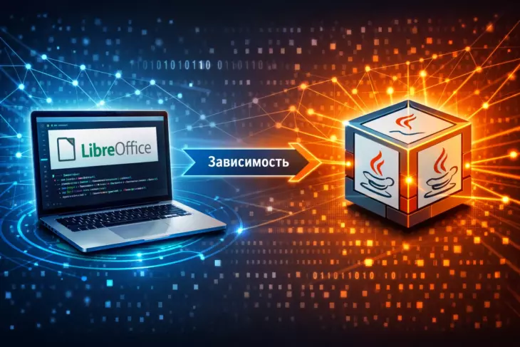 Схема зависимости Java Runtime Environment от LibreOffice для выполнения кода