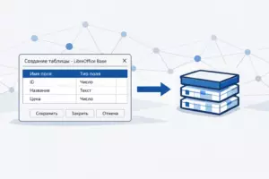 Создание таблицы в LibreOffice Base с иконкой структуры базы данных